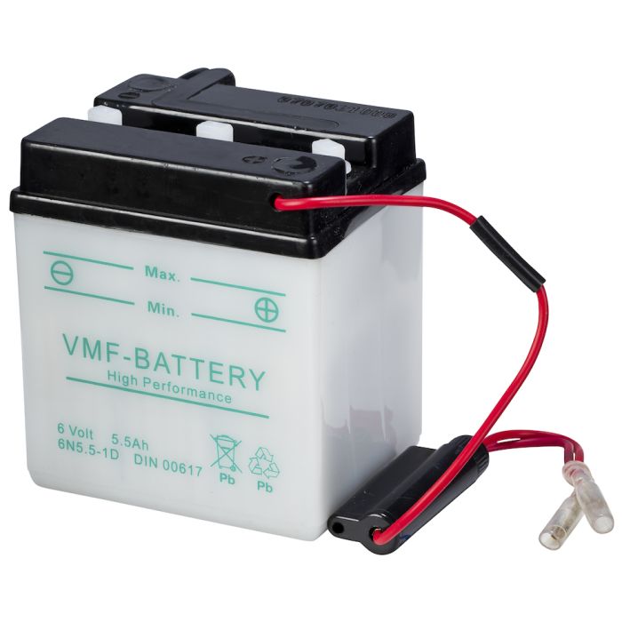Batterie moto VMF Powersport 6N5.5-1D 6 V 6 Ah 40 A – Plomb-acide (électrolyte liquide)