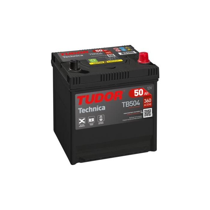 Batterie de démarrage Tudor Technica TB504 12 V 50 Ah 360 A – Plomb-acide (sans entretien)