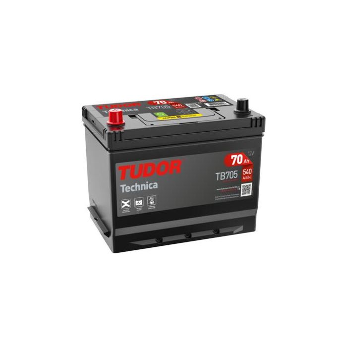 Batterie de démarrage Tudor Technica TB705 12 V 70 Ah 540 A – Plomb-acide (sans entretien)