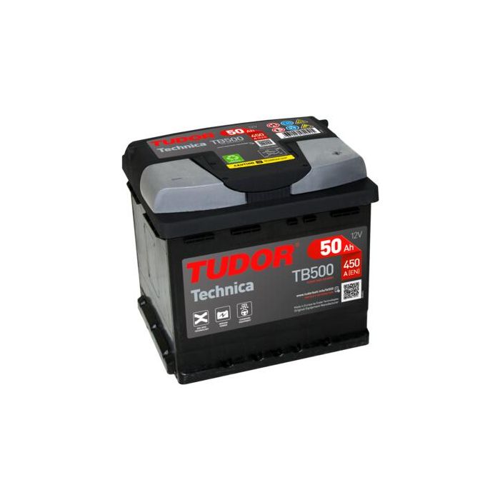 Batterie de démarrage Tudor Technica TB500 12 V 50 Ah 450 A – Plomb-acide (sans entretien)