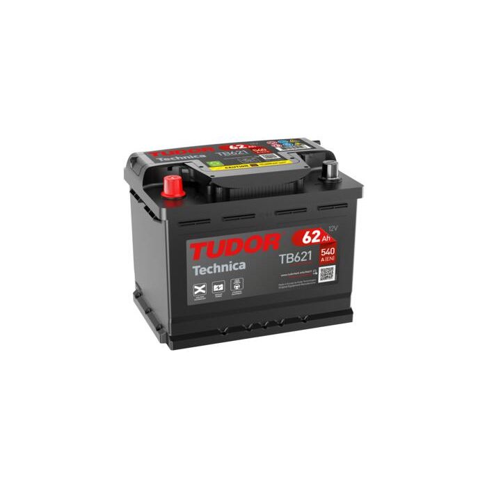 Batterie de démarrage Tudor Technica TB621 12 V 62 Ah 540 A – Plomb-acide (sans entretien)