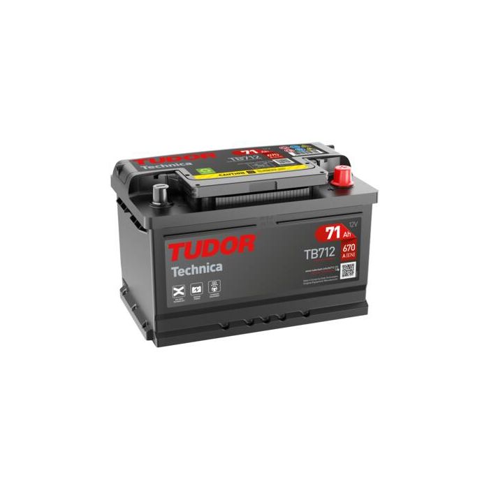 Batterie de démarrage Tudor Technica TB712 12 V 71 Ah 670 A – Plomb-acide (sans entretien)