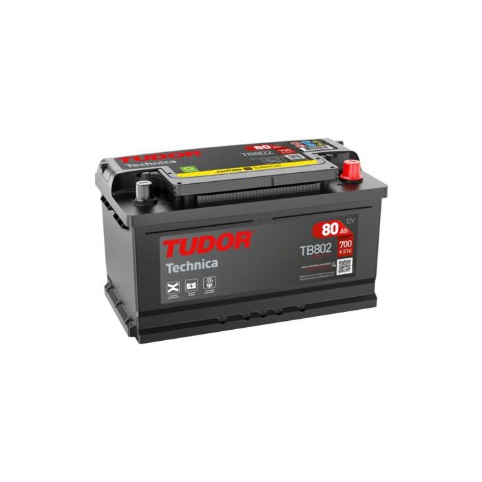 Batterie de démarrage Tudor Technica TB802 12 V 80 Ah 700 A – Plomb-acide (sans entretien)