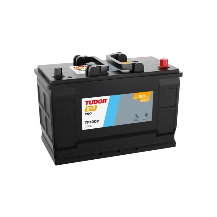 Batterie de démarrage Tudor SHD Pro TF1202 12 V 120 Ah 870 A – Plomb-acide (sans entretien)