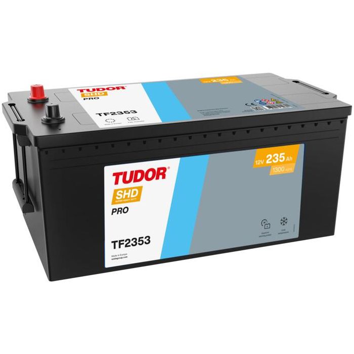 Batterie de démarrage Tudor SHD Pro TF2353 12 V 235 Ah 1300 A – Plomb-acide (sans entretien)