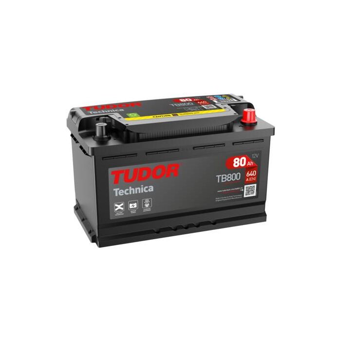 Batterie de démarrage Tudor Technica TB800 12 V 80 Ah 640 A – Plomb-acide (sans entretien)