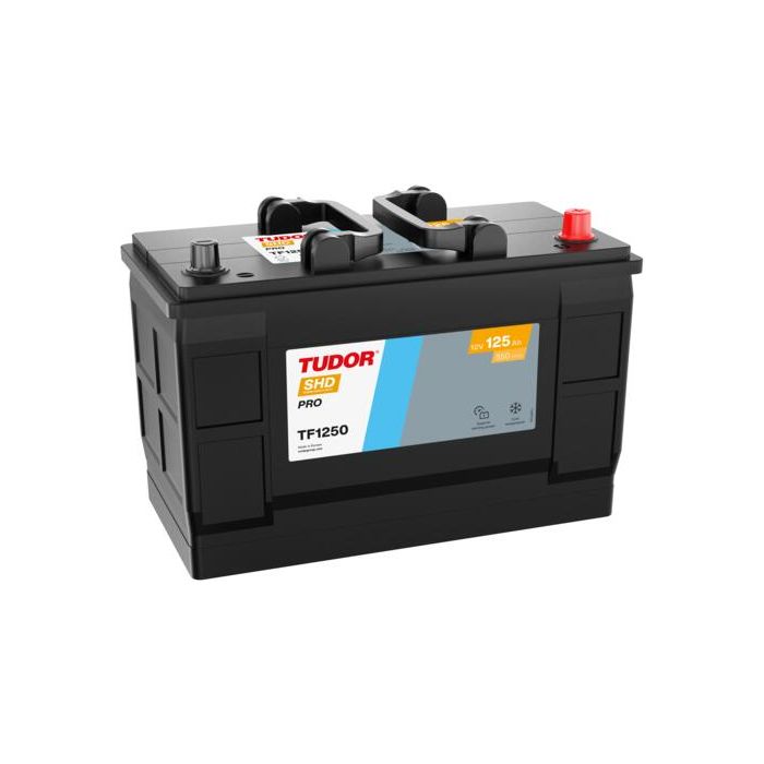 Batterie de démarrage Tudor SHD Pro TF1250 12 V 125 Ah 850 A – Plomb-acide (sans entretien)