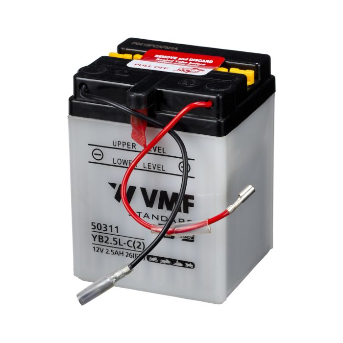 Batterie moto VMF Powersport YB2.5L-C 12 V 2,5 Ah 26 A – Plomb-acide (électrolyte liquide)