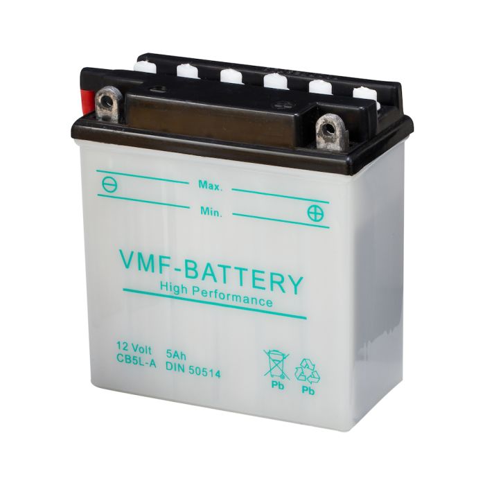 Batterie moto VMF Powersport CB5L-A 12 V 5 Ah 52 A – Plomb-acide (électrolyte liquide)