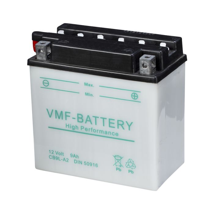 Batterie moto VMF Powersport YB9L-A2 12 V 9 Ah 115 A – Plomb-acide (électrolyte liquide)