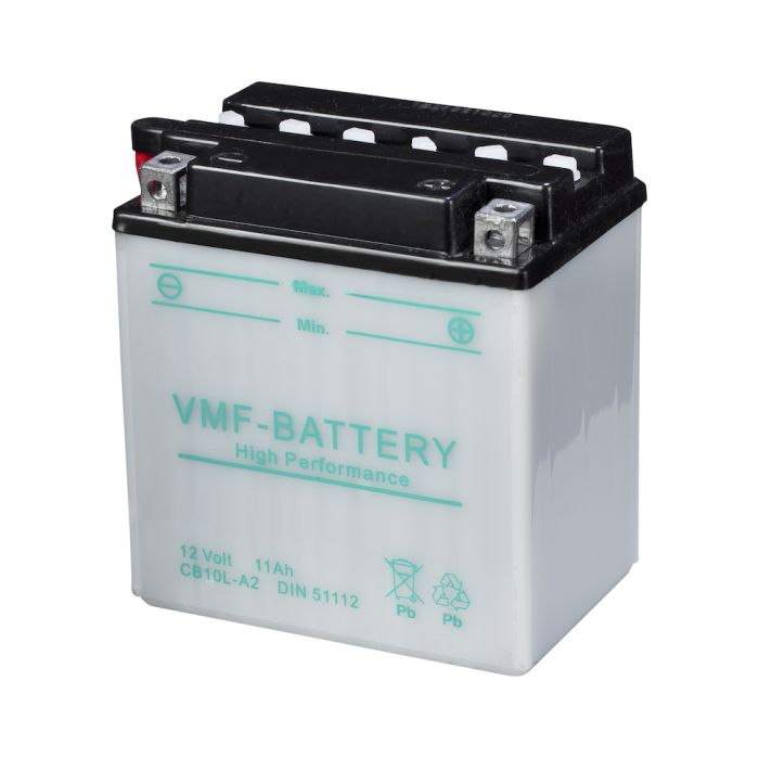 Batterie moto VMF Powersport YB10L-A2 12 V 11 Ah 120 A – Plomb-acide (électrolyte liquide)