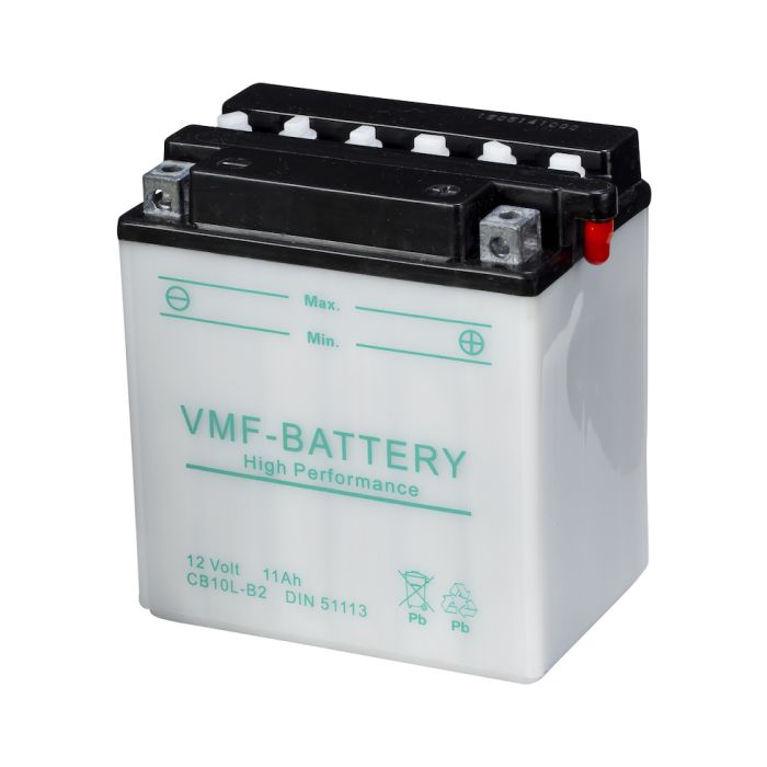 Batterie moto VMF Powersport YB10L-B2 12 V 11 Ah 120 A – Plomb-acide (électrolyte liquide)