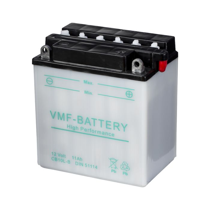 Batterie moto VMF Powersport YB10L-B 12 V 11 Ah 120 A – Plomb-acide (électrolyte liquide)