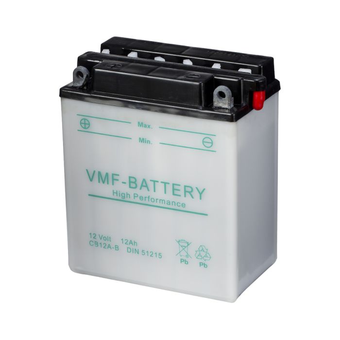 Batterie moto VMF Powersport YB12A-B 12 V 12 Ah 150 A – Plomb-acide (électrolyte liquide)
