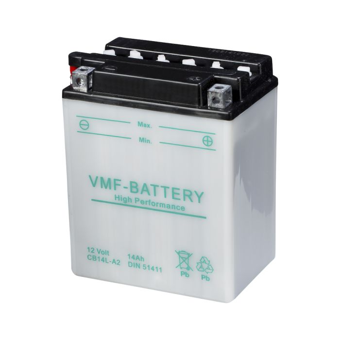 Batterie moto VMF Powersport YB14L-A2 12 V 14 Ah 175 A – Plomb-acide (électrolyte liquide)