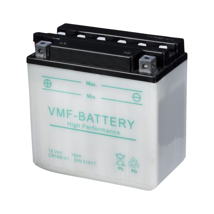 Batterie moto VMF Powersport YB16B-A1 12 V 16 Ah 215 A – Plomb-acide (électrolyte liquide)
