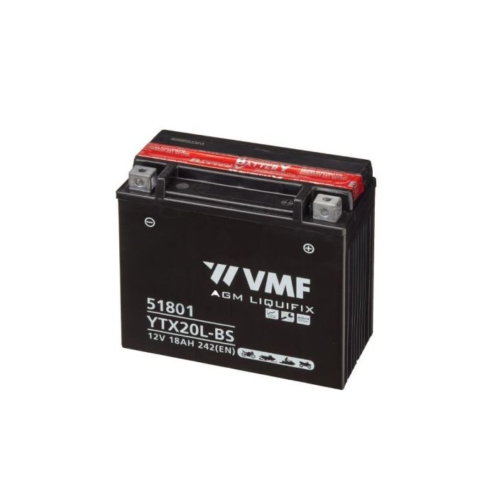 Batterie moto AGM VMF Powersport YTX20L-BS 12 V 18 Ah 270 A – AGM