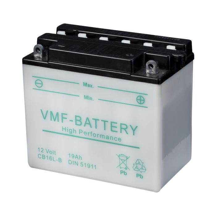 Batterie moto VMF Powersport YB16L-B 12 V 19 Ah 215 A – Plomb-acide (électrolyte liquide)