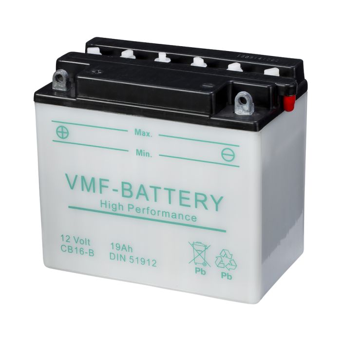 Batterie moto VMF Powersport YB16-B 12 V 19 Ah 215 A – Plomb-acide (électrolyte liquide)