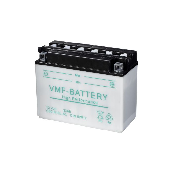 Batterie moto VMF Powersport Y50-N18L-A2 12 V 20 Ah 240 A – Plomb-acide (électrolyte liquide)