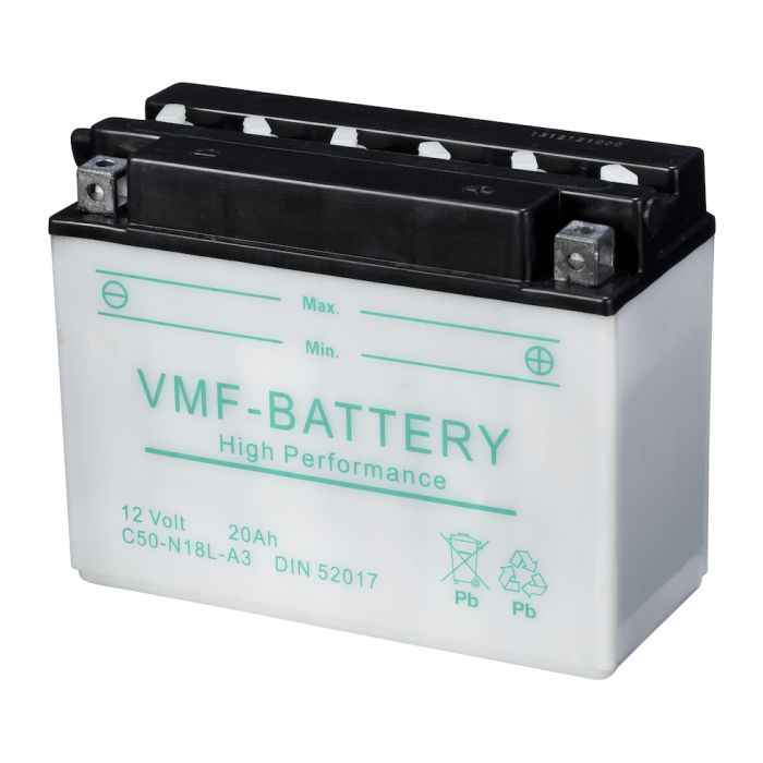 Batterie moto VMF Powersport Y50-N18L-A3 12 V 20 Ah 240 A – Plomb-acide (électrolyte liquide)