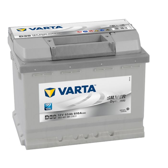 Batterie de démarrage Varta Dynamic D39 12 V 63 Ah 610 A – Plomb-acide (sans entretien)