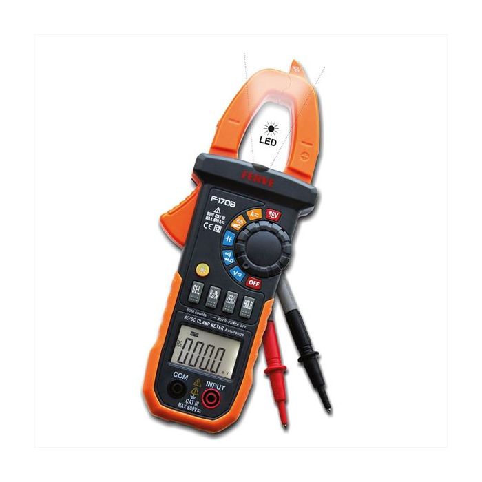 Pince ampèremétrique multimètre Ferve F-1708 600 A 600 V 