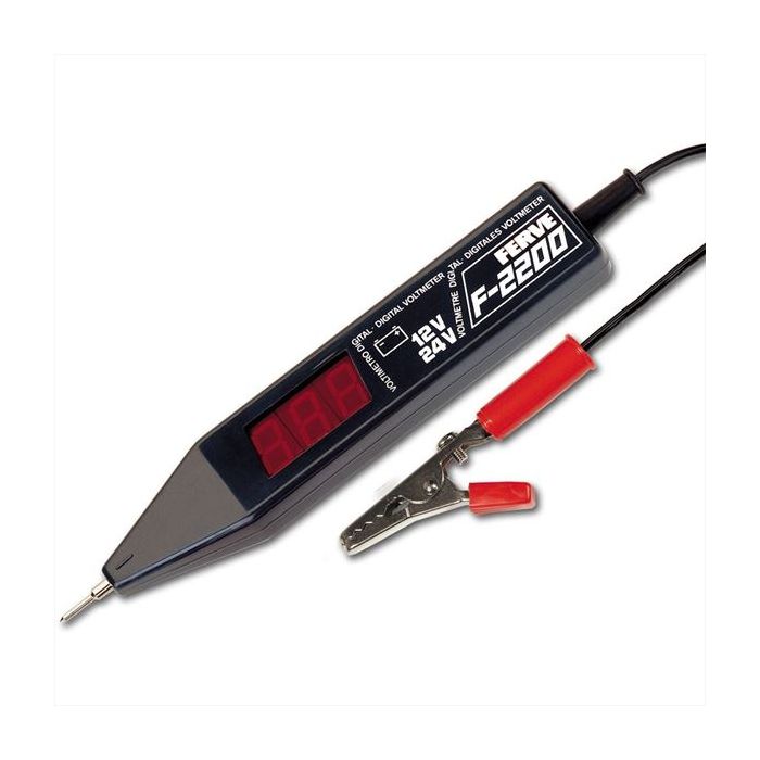 Voltmètre numérique et testeur de batterie Ferve F-2200 12 V / 24 V 