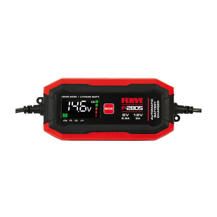 Chargeur de batterie Ferve F-2805 6 V / 12 V 2,5 - 5 A 
