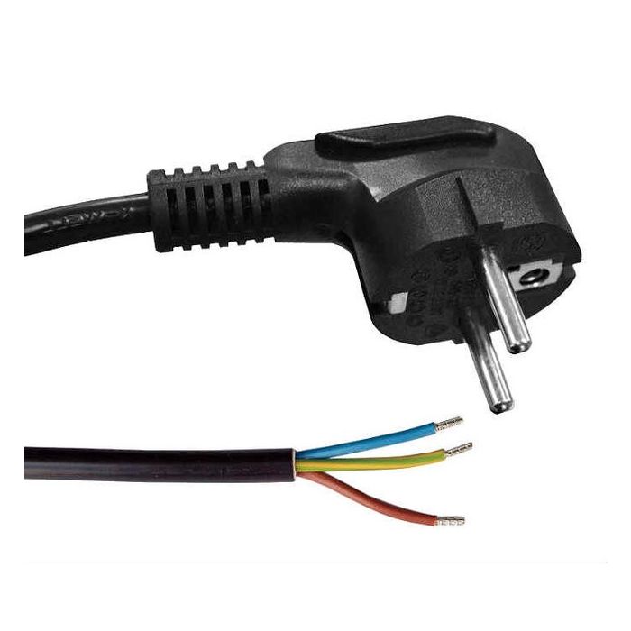 Cordon d'alimentation avec fiche 150 cm noir 