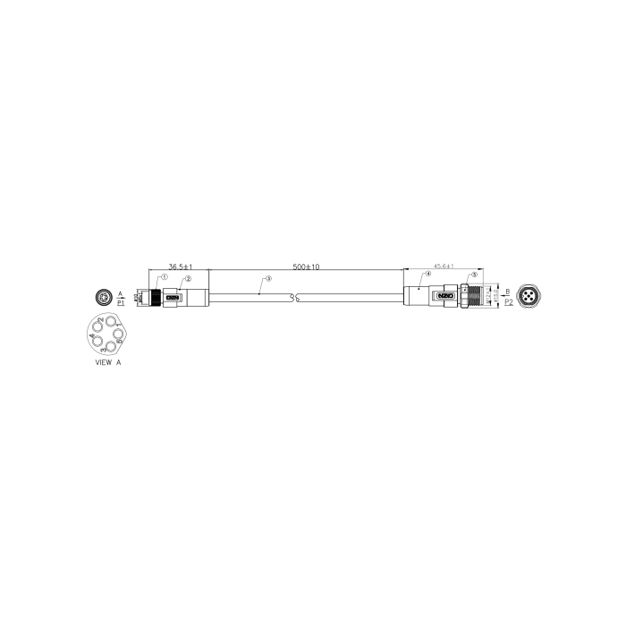 Câble CAN-bus M8 femelle vers M12 mâle NMEA 2000 ACES Energy 0,5 m 