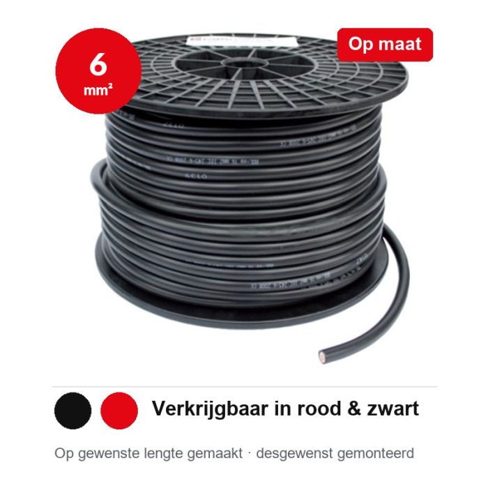 Câble de batterie 6 mm² sur mesure | Longueur au choix 