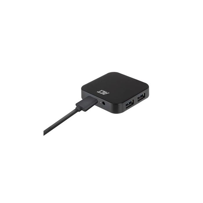 Hub USB 3.2 Gen1 4 ports USB-A noir avec adaptateur secteur 
