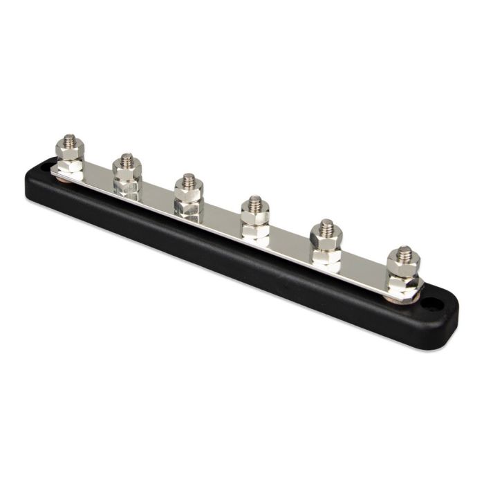 Barre de distribution DC 150 A 6 bornes M6 Victron Energy avec capot 