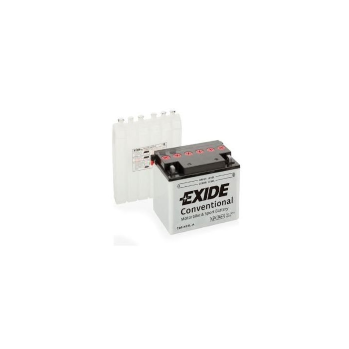 Batterie moto Exide Bike E60-N24-A 12 V 28 Ah 280 A – Plomb-acide (sans entretien)