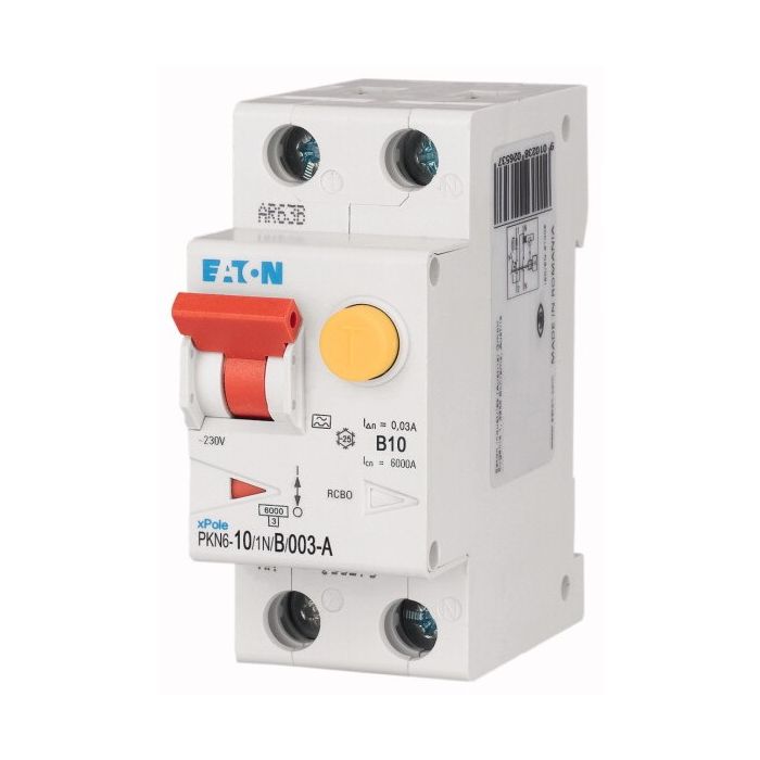 Disjoncteur différentiel Eaton PKN6 10 A 30 mA 1P+N courbe B 