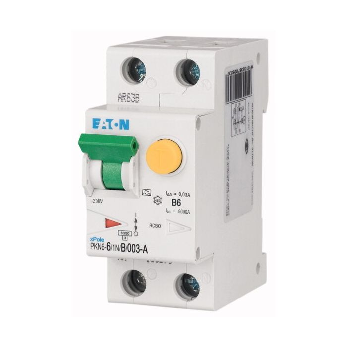 Disjoncteur différentiel Eaton PKN6 6 A 30 mA 1P+N courbe B 