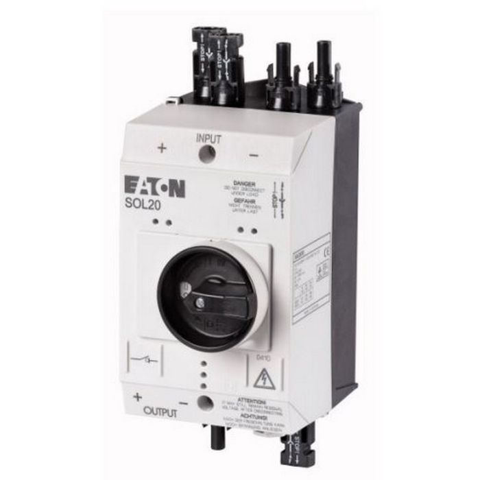 Interrupteur-sectionneur DC solaire Eaton SOL20 1000 V 20 A 2 strings MC4 