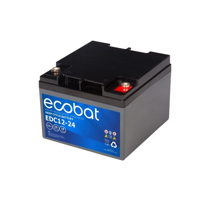 Batterie à décharge lente AGM Ecobat Deep Cycle EDC12-24 12 V 24 Ah – AGM
