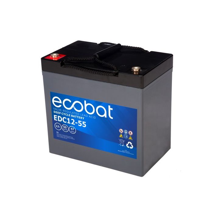 Batterie à décharge lente AGM Ecobat Deep Cycle EDC12-55 12 V 55 Ah – AGM