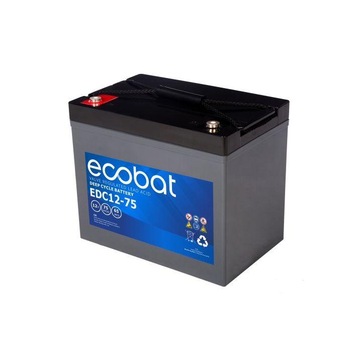 Batterie à décharge lente AGM Ecobat Deep Cycle EDC12-75 12 V 75 Ah – AGM