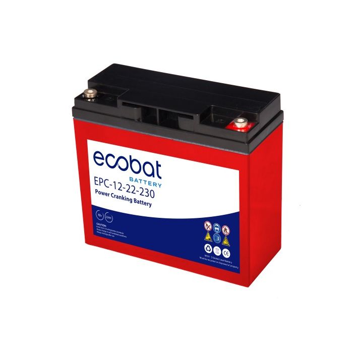 Batterie de démarrage AGM Ecobat EPC12-22-230 12 V 22 Ah 230 A – AGM