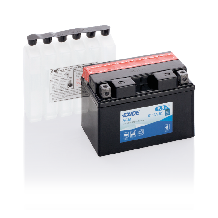 Batterie moto Exide Bike AGM ET12A-BS 12 V 10 Ah 130 A – AGM