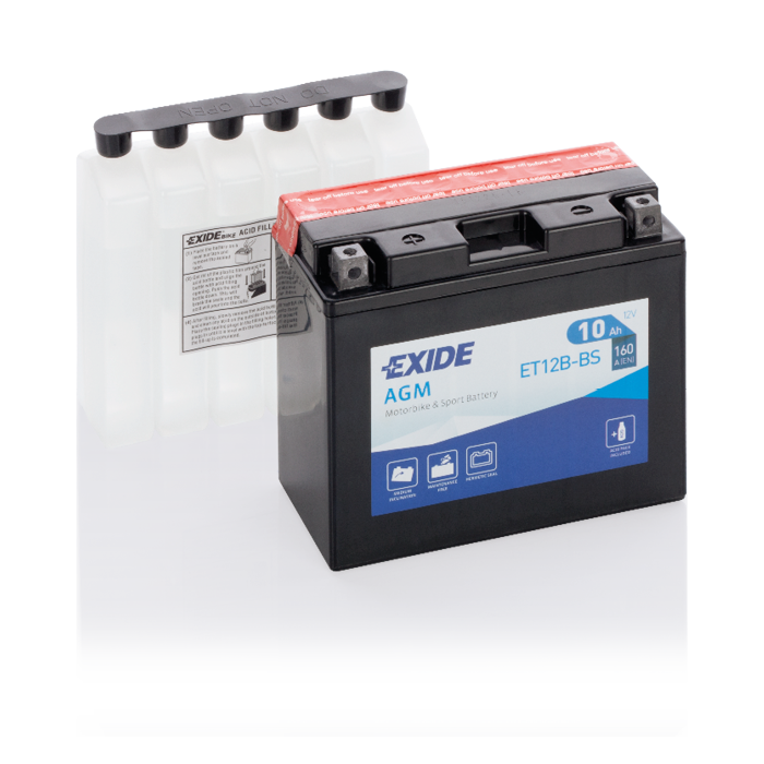 Batterie moto Exide Bike AGM ET12B-BS 12 V 10 Ah 160 A – AGM