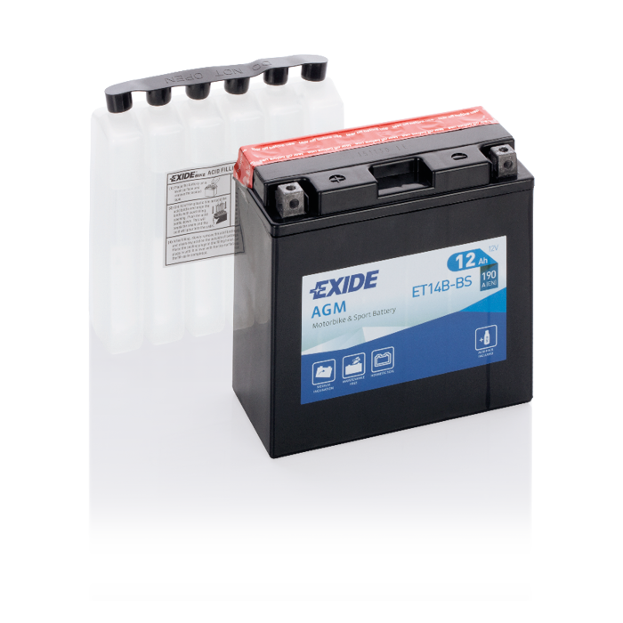 Batterie moto Exide Bike AGM ET14B-BS 12 V 12 Ah 190 A – AGM