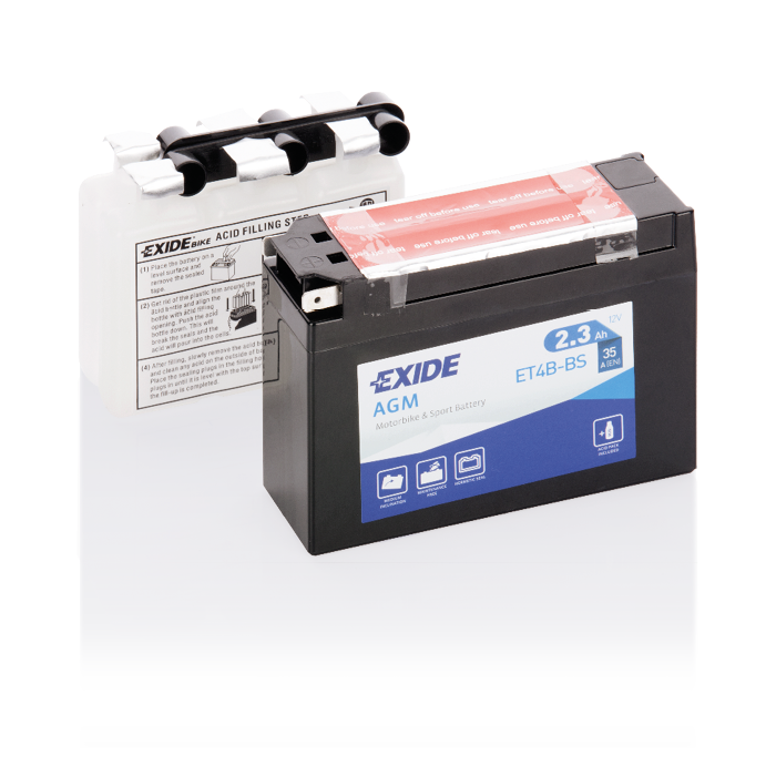 Batterie moto Exide Bike AGM ET4B-BS 12 V 2 Ah 35 A – AGM