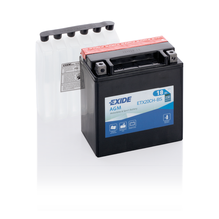 Batterie moto Exide Bike AGM ETX20CH-BS 12 V 18 Ah 230 A – AGM