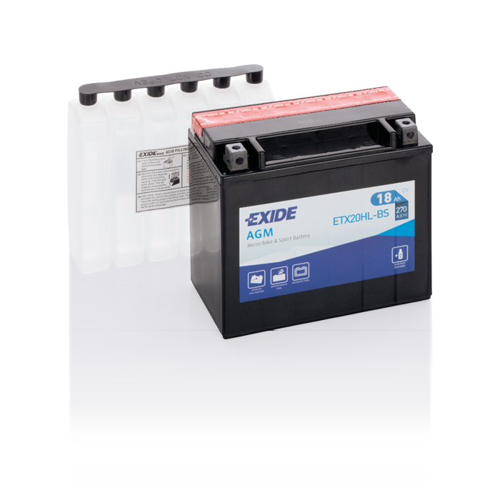 Batterie moto Exide Bike AGM ETX20HL-BS 12 V 18 Ah 270 A – AGM