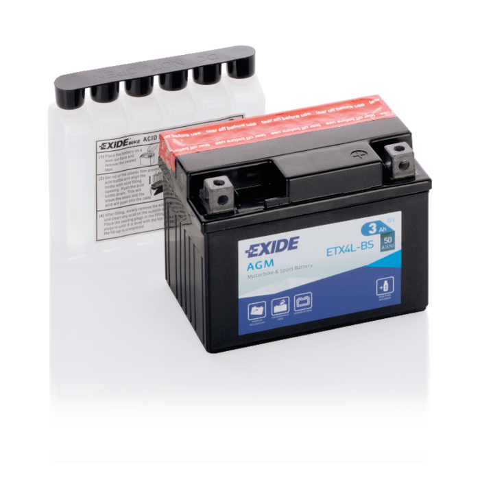 Batterie moto Exide Bike AGM ETX4L-BS 12 V 3 Ah 50 A – AGM