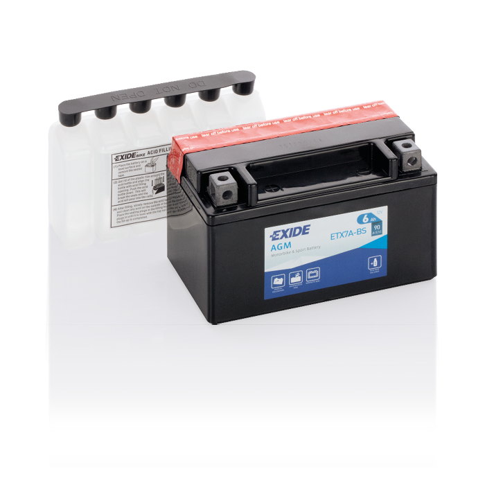 Batterie moto Exide Bike AGM ETX7A-BS 12 V 6 Ah 90 A – AGM